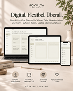 Novalya Goals & Habits Planner – Natural Olive | Digitaler Planner für Ziele, Fokus & Gewohnheiten