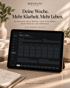 Novalya Goals & Habits Planner – Black Edition | Digitaler Planner für Ziele, Fokus & Gewohnheiten