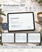 Novalya Wochenplaner 2027 – Modern Graphite | Digitaler Wochenplaner
