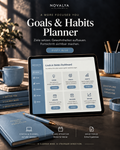 Novalya Goals & Habits Planner – Dusty Blue | Digitaler Planner für Ziele, Fokus & Gewohnheiten
