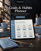 Novalya Goals & Habits Planner – Dusty Blue | Digitaler Planner für Ziele, Fokus & Gewohnheiten
