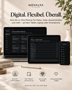 Novalya Goals & Habits Planner – Black Edition | Digitaler Planner für Ziele, Fokus & Gewohnheiten
