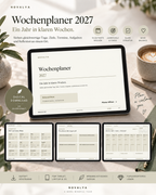 Novalya Wochenplaner 2027 – Natural Olive | Digitaler Wochenplaner